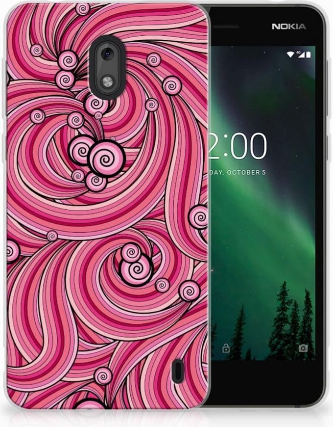 Nokia 2 Hoesje maken Swirl Pink