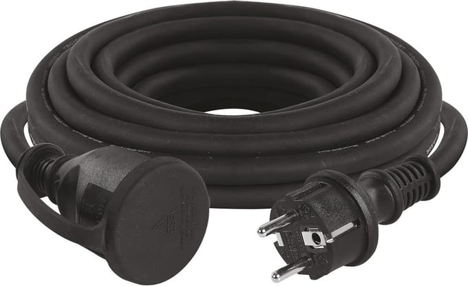 Rubberen verlengkabel 5 meter - voor buitengebruik - IP44 - H07RN-F3G 15 mm2