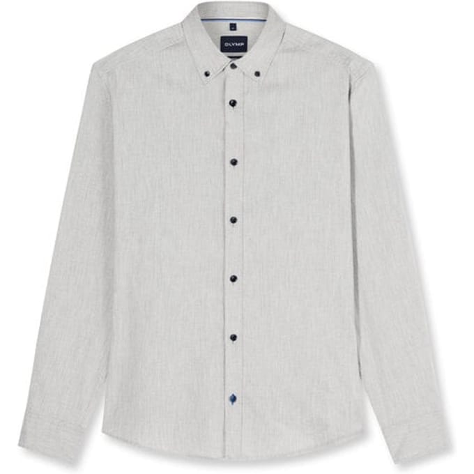 OLYMP Casual Overhemd, Regular Fit, Button-down, Middengrijs