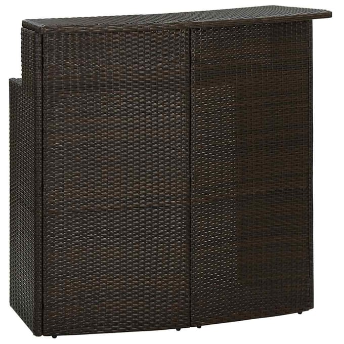 vidaXL - Tuinbartafel - 120x55x110 - cm - poly - rattan - bruin