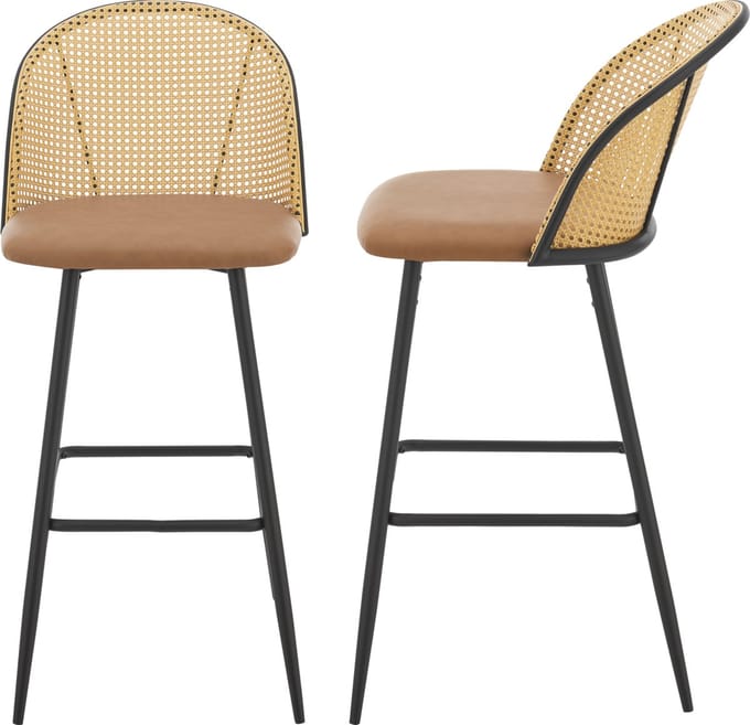 Barkruk set van 2 Gausdal 102x44x63 cm bruin en zwart