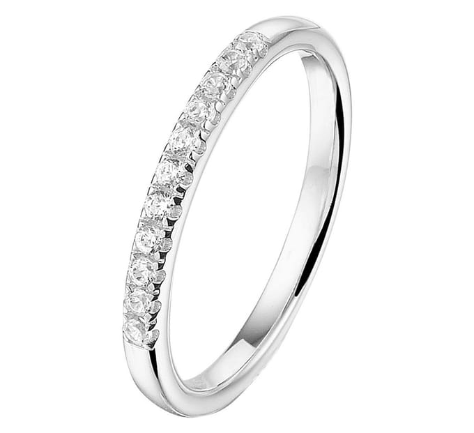 Zilver Gerhodineerde Ring zirkonia 1333369 19.00 mm (60)