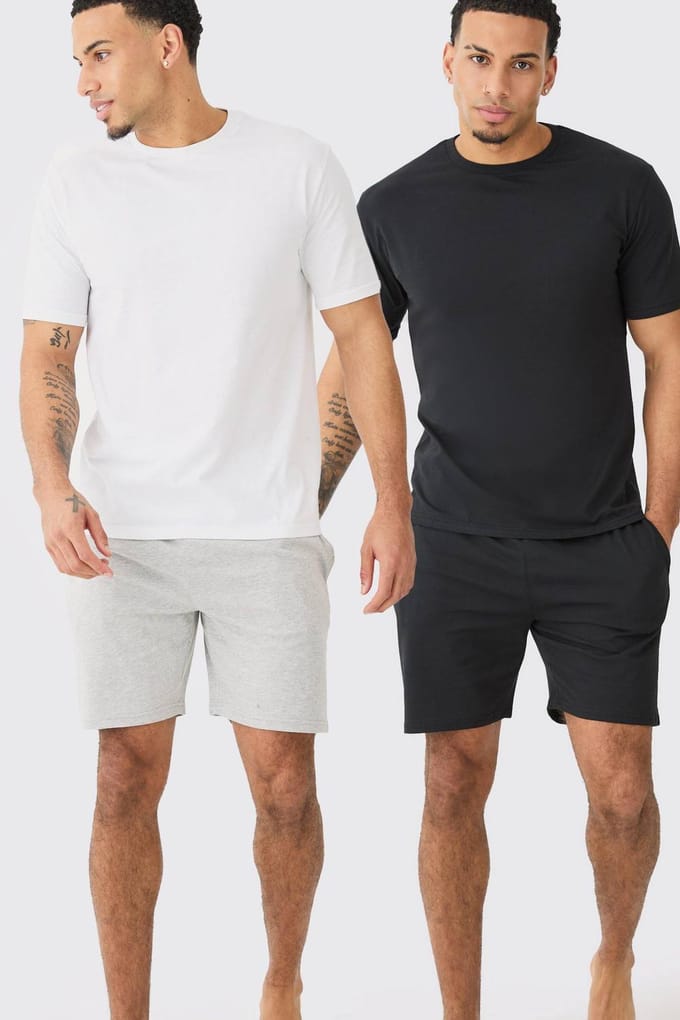2 Pack T-shirt & Short Lounge Set | Size Small