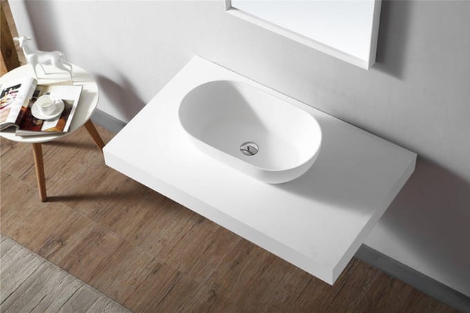 Zeza Solid Waskom - 56x32x15.5cm - solid surface - mat wit