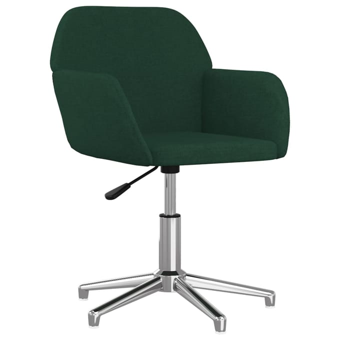 vidaXL - Eetkamerstoelen - draaibaar - 2 - st - stof - donkergroen