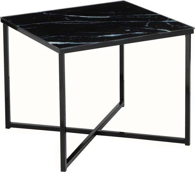 Bijzettafel Zaar Zwart - Metaal - Vierkant - 50x50cm - Hoogte 42 cm