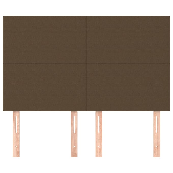 vidaXL - Hoofdbord - donkerbruin - 144x5x118/128 - cm - stof