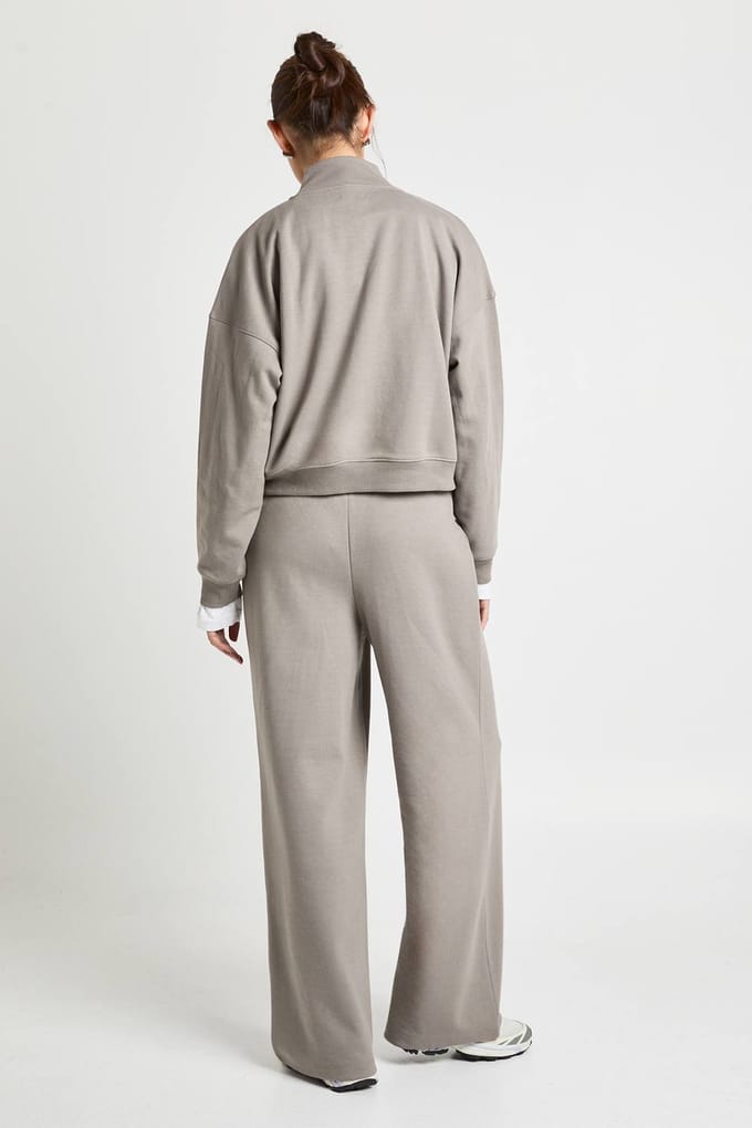 boohoo Dames Interlock trainingspak met trechterhals en rits | Paddestoel | Maat: XL