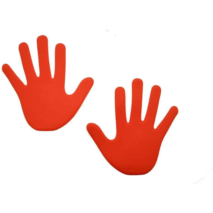 Reydon - Vloermarkering handen - 15x13 centimeter - Foam - Rood - 6 stuks