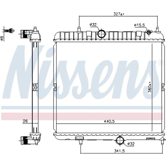 Radiator, motorkoeling NISSENS 636028