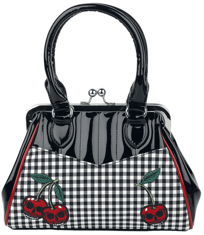 Banned Retro Handtas - Rockabilly Cherry - voor Vrouwen - zwart-rood-wit