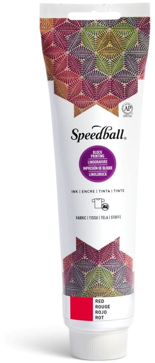 Fabric block printing ink red - Speedball