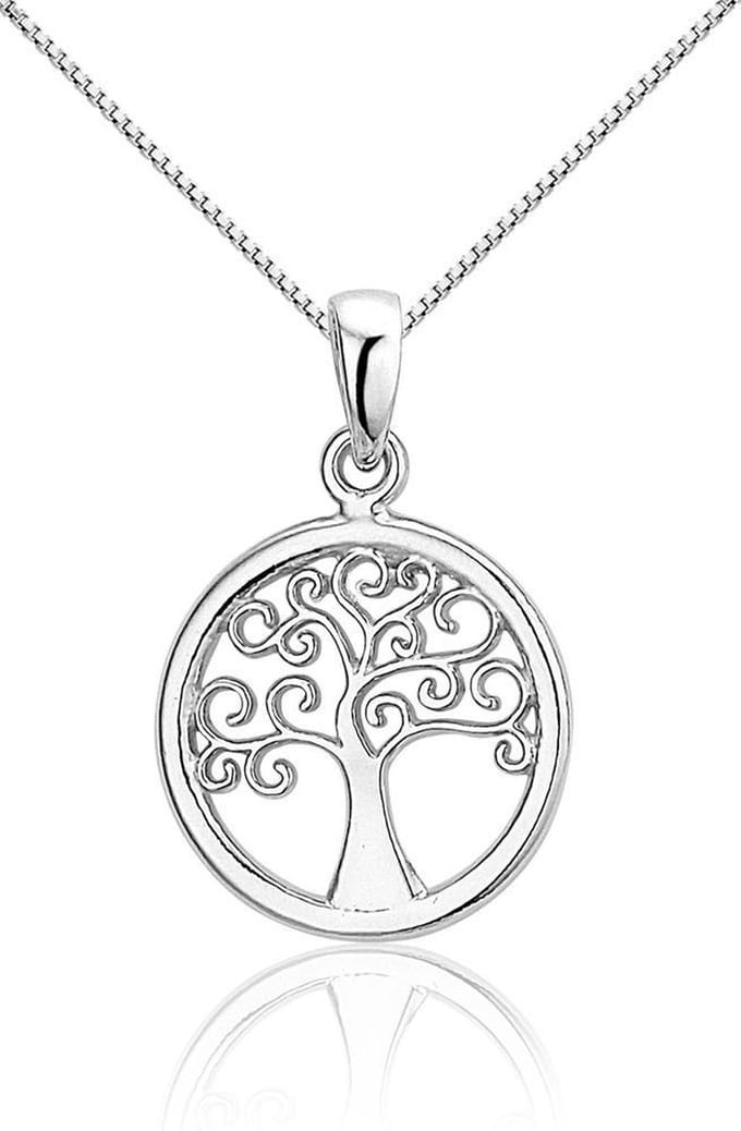 Montebello Ketting Levensboom - 925 Zilver Gerhodineerd - ∅16mm - 45cm