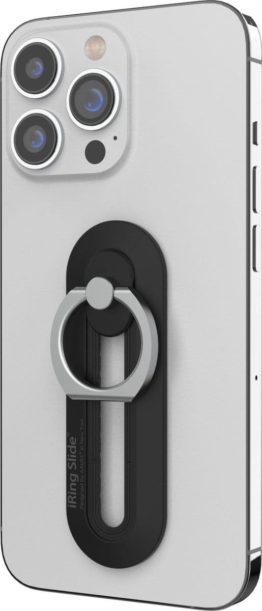 Telefoonring - iRing Slide - Popsocket - 3M tape - Telefoonhouder & Standaard - Universeel - Mat Zwart