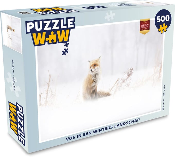 Puzzel Vos - Winter - Sneeuw - Legpuzzel - Puzzel 500 stukjes