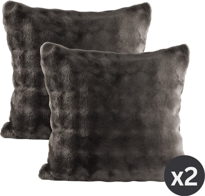 Tiseco - Kussen WAVE (gevuld) - SET/2 - fleece - 45x45 cm, grijs