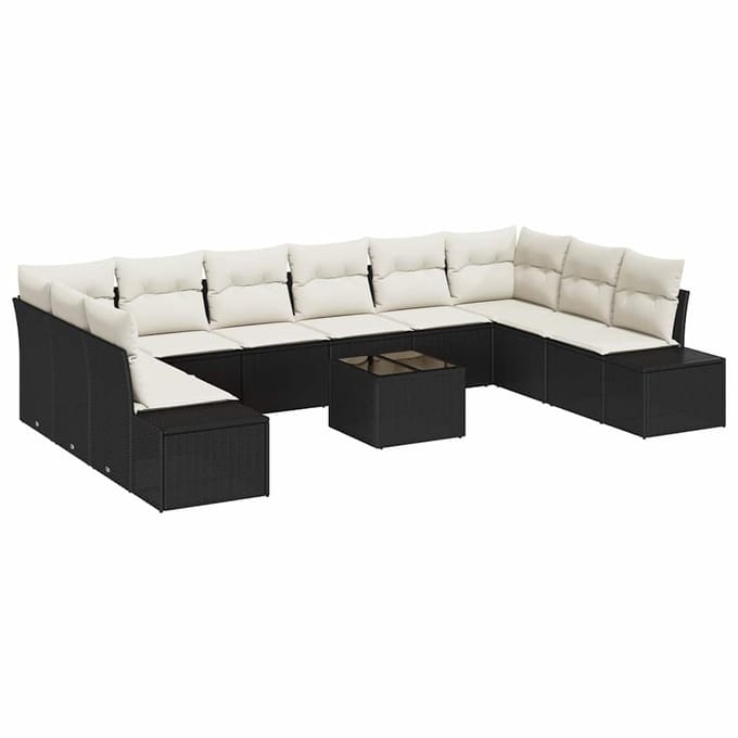 vidaXL Tuin Sofa Set 11 st Zwart poly rattan