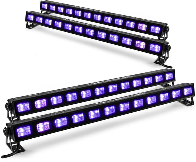 BeamZ set van 4 BUVW123 LED bars met 12 UV / warm white LED's - 40W