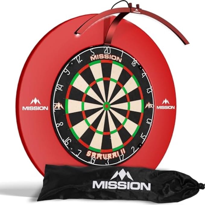 Torus 100 LED Opvouwbaar Draagbaar Dartbord Verlichtingssysteem – Metallic Rood