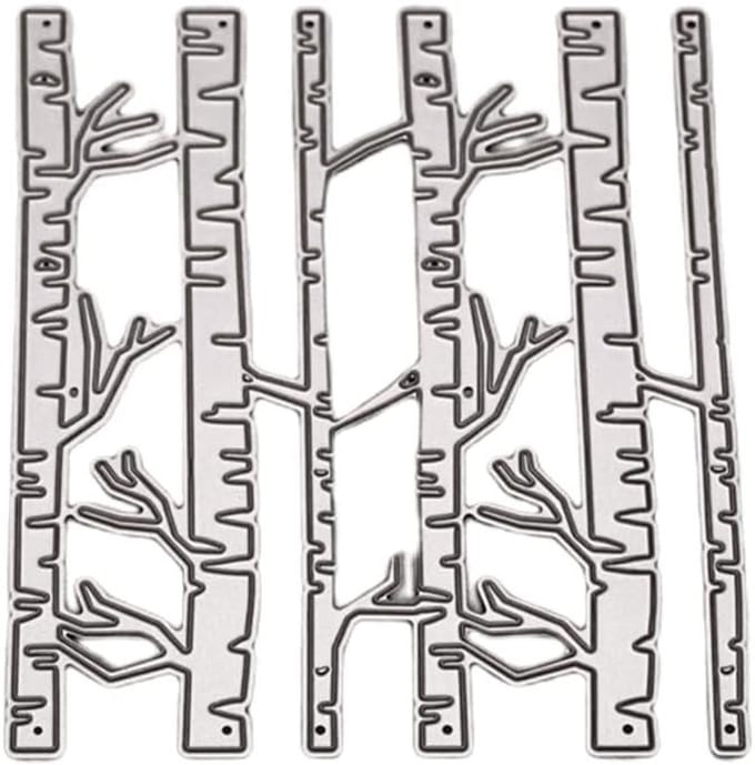 Stanssjabloon berkenbomen - Papier uitstansen - Kaarten maken - BigShot compatibel - 99 x 12 cm - Wit
