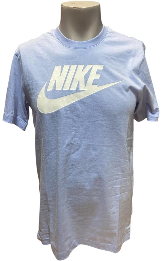 NIKE T-SHIRT LICHTBLAUW/WIT - MAAT S