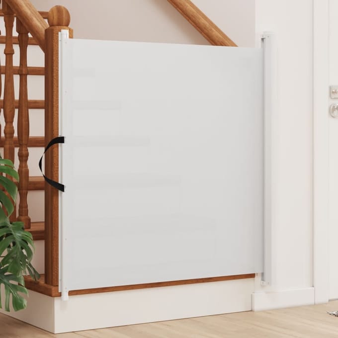 Barrière Extensible pour Animaux Blanc 117,5 x 125 cm