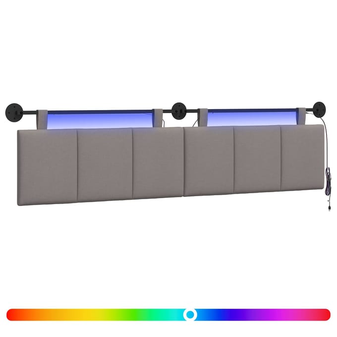 vidaXL - Hangend - hoofdbord - Taupe - Fluweel