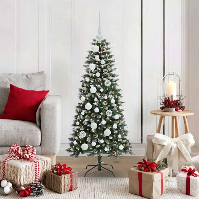 vidaXL - Kunstkerstboom - Groen - 120 - cm - PVC - en - Plastic - en - Staal