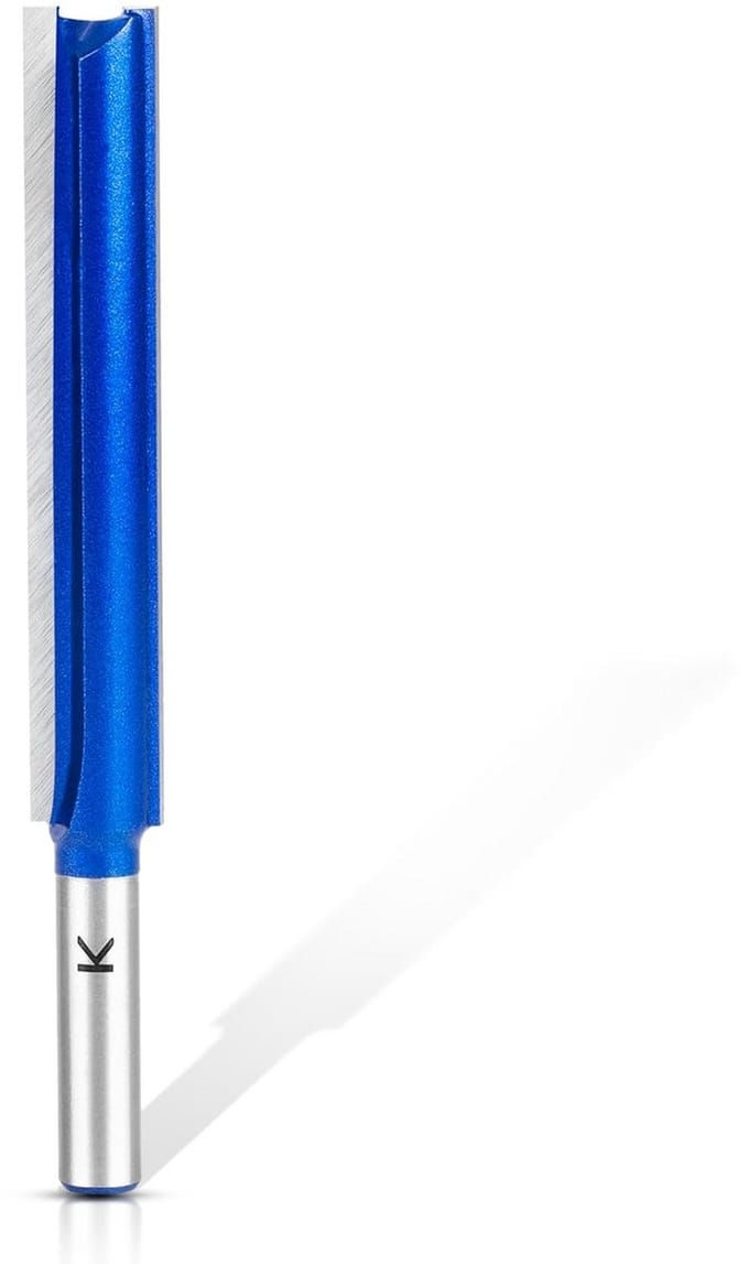 Extra Lange Rechte Frees | 8mm Schroefdraad | Diep Groevenfrees Houtbewerking