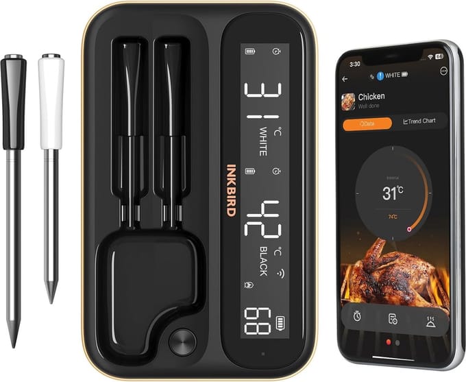 Inkbird INT-12-BW Draadloze Keukenthermometer met 2 Sondes