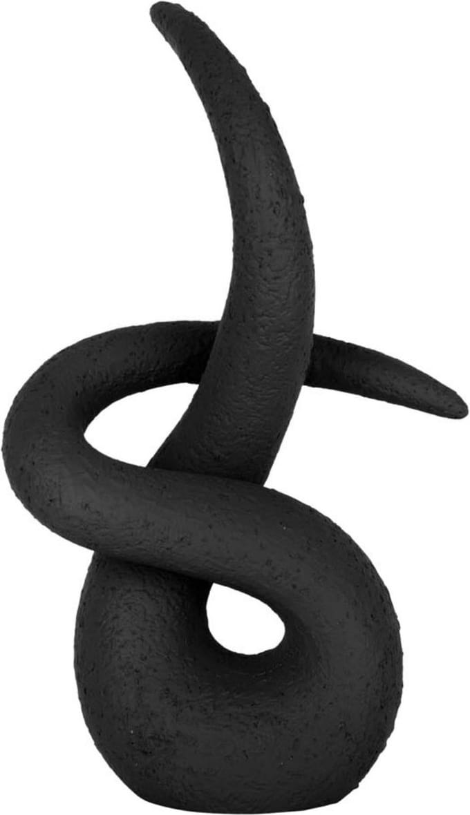 Present Time Ornament Abstract Art Knot - Zwart - 20x9,5x25,5cm - Modern