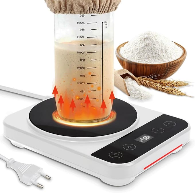 Zuurdesem Starter Warmer - Brood Rijsbak - Ideale Gisting - Temperatuurregeling Timer - 40 Aantal Eenheden - Zwart