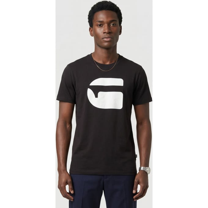 G-Star Logo Slim R T S/s Dk Black Taglia: L | Magliette basic Outlet | Uomo | Nero