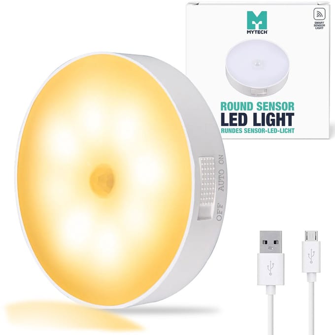 MyTech - USB Oplaadbare Wandlamp binnen - Draadloos & Bewegingssensor - Eenvoudig installeren - Warm wit licht