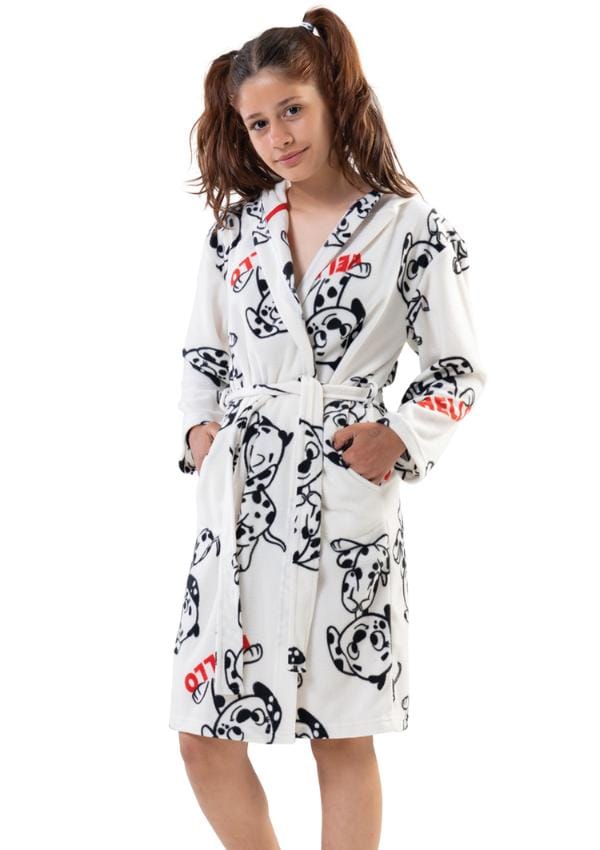 Robe de chambre épaisse pour fille Chien Polaire 7-8 122 white