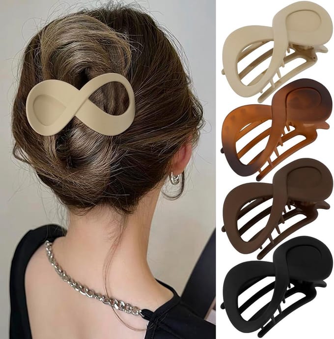 Haarspeldjes set - Grote klemmen - Haarstyling - Sterke grip - 4 stuks - Bruin