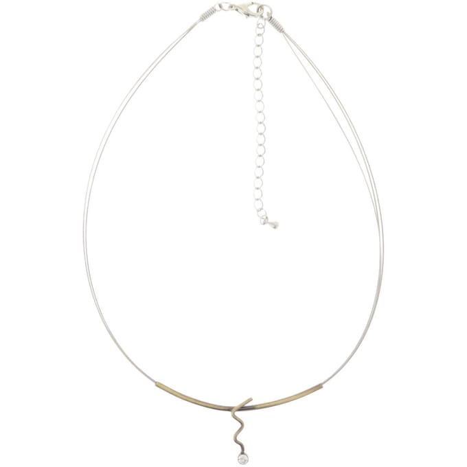 Behave – Ketting dames – 3 rijen staaldraad – modern design – 37 cm