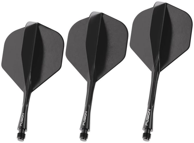 Winmau Fusion Solid Black NO2 - Dart Flights