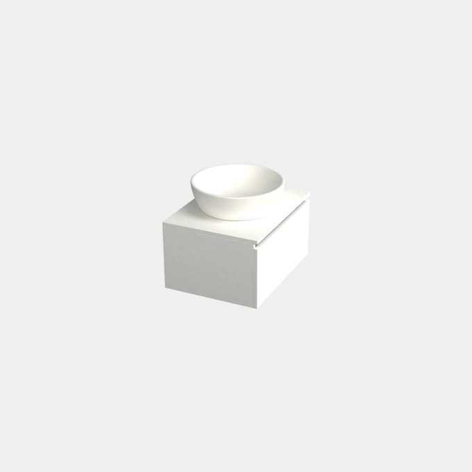 Dutchline Badmeubel Onderkast – Mat Wit – 60x46cm – 1 Lade – 1 Uitsparing