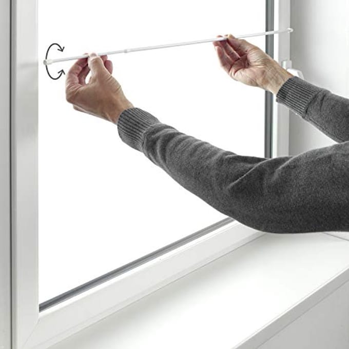 Tension Rod Set of 2 for Easy Installation Without Drilling - Adjustable 60-90 cm, 8 mm Diameter, White