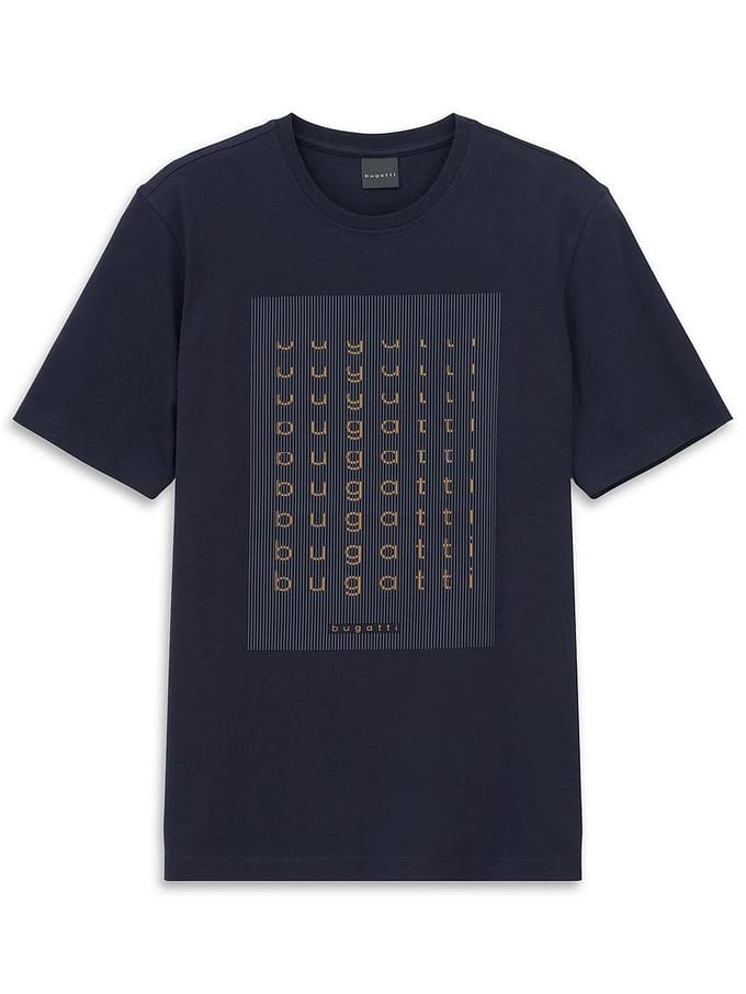 Shirt ronde hals Van Bugatti blauw