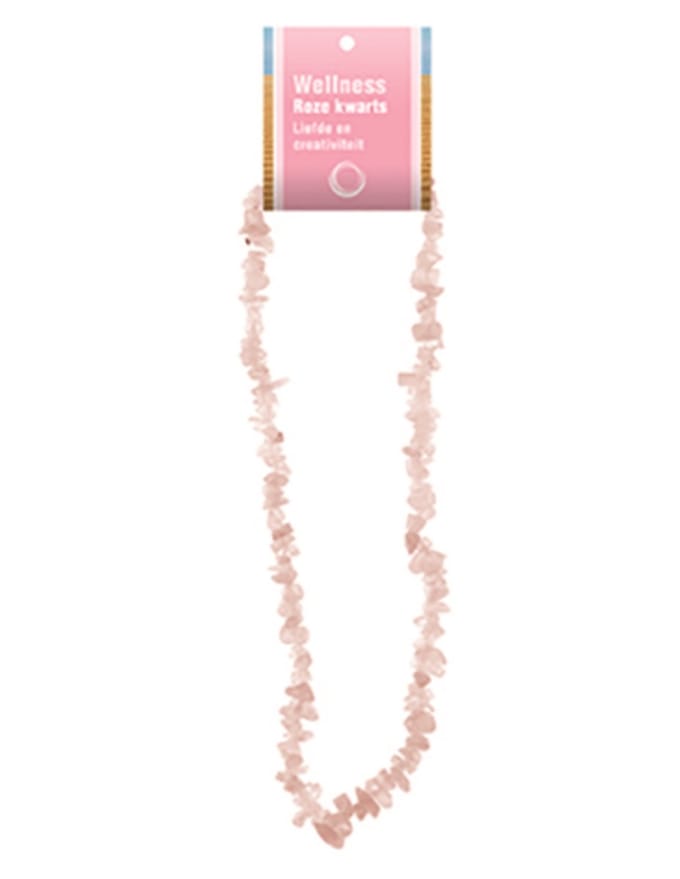 Roze kwarts splitketting + kaart