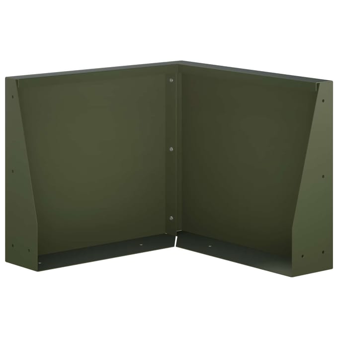 vidaXL - Keermuur - 50 - x - 50 - x - 40 - cm - Staal - Olijfgroen
