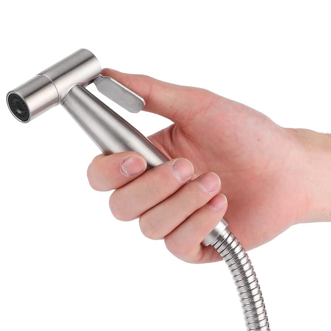 RVS Handheld Bidet Toiletsproeier Set Baby Stoffen Luier Sproeier Slang Houder Kit voor gray