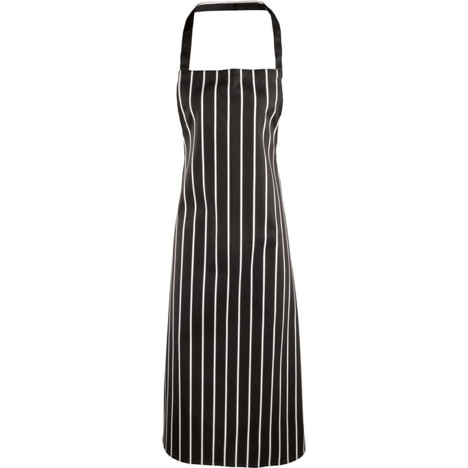 Premier Dames/Dames Streepschort / Werkkleding (Slagerijstijl) (Zwart/Wit)