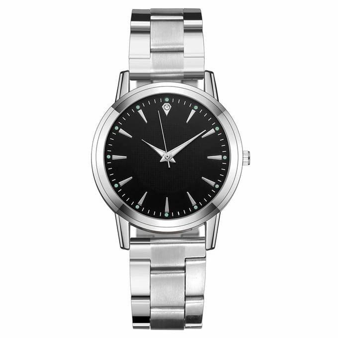 Fako - Dameshorloge - Stalen Band - Diamond - 30mm - Zwart