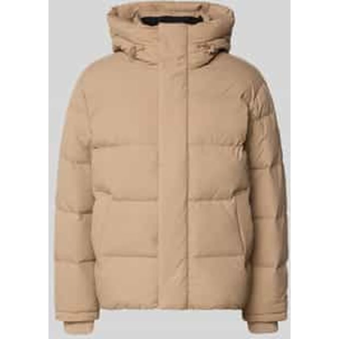 Gewatteerd regular fit jack met capuchon
