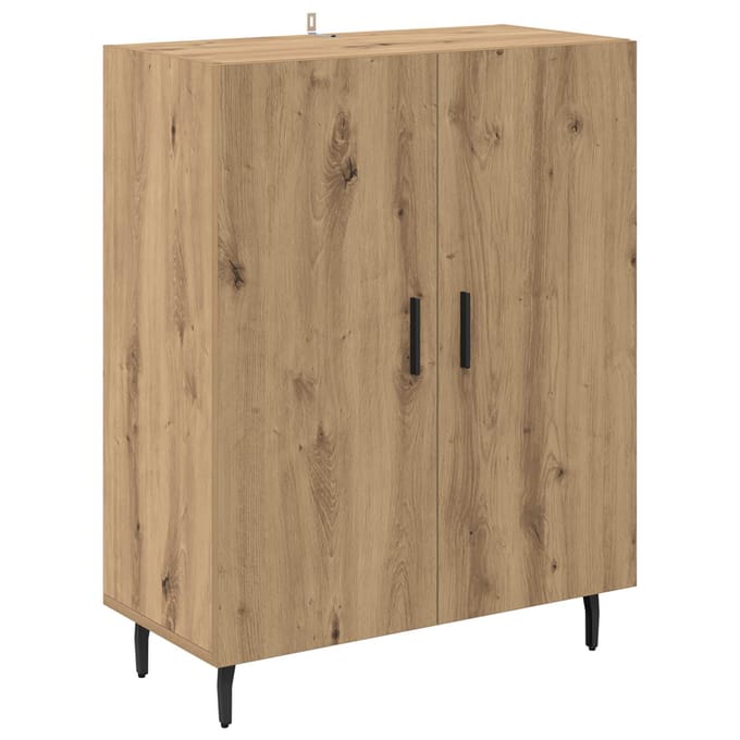 vidaXL - Dressoir - Artisan - Eiken - 69,5 - x - 34 - x - 90 - cm - Bewerkt - hout