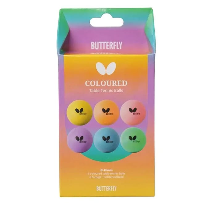 Tafeltennisbal Butterfly Coloured (x6)