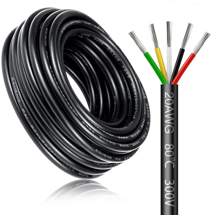 5 Meter 3-aderige Elektrische Kabel 16 AWG 1,5 mm² Flexibele Stroomverlengkabel